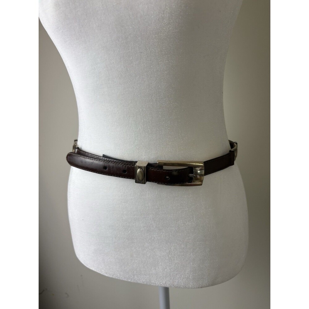 Brighton Women’s Brown Leather Belt Silver Tone Hardware Size Medium M USA